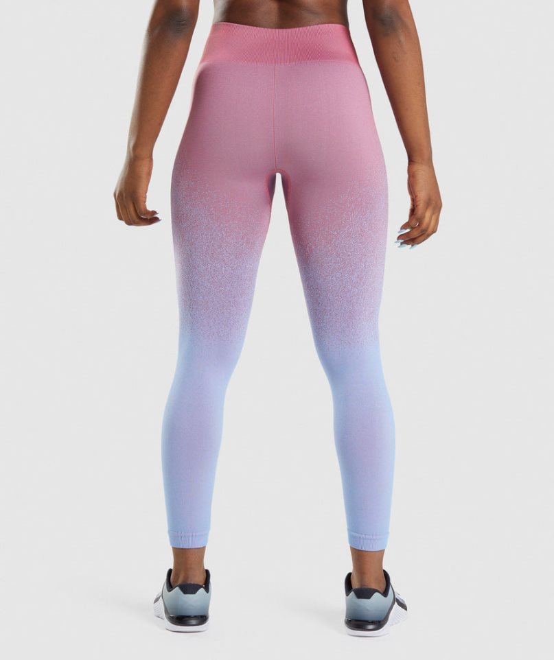 Legginsy Gymshark Adapt Ombre Seamless Damskie Różowe Głęboka Niebieskie | PL 294CVE